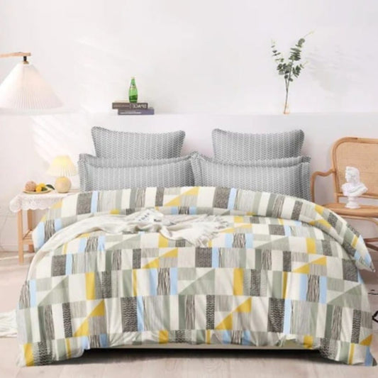 Cotton check Print King Bedsheet